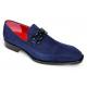 Emilio Franco "Francesco" Navy Genuine Italian Suede Leather With Bracelet Loafers.